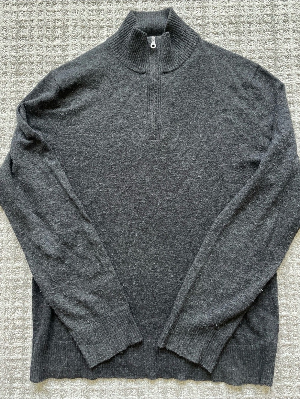 Men’s Martin + OSA Wool Blend Gray Quarter Zip Sweater Medium